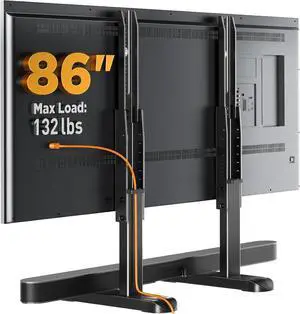 Perlegear TV Stand Steel TV Legs for Most 3786 Inch Flat or Curved TVs up to 132 lbs, Height Adjustable TV Feet Suitable for Soundbar, Universal Tabletop TV Stand Base Max VESA 800 x 500mm, PGTVS20