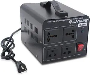 Voltage Transformer Converter 1000 Watt Step Up/Down Convert from 110-120 Volt to 220-240 Volt and from 220-240 Volt to 110-120 Volt with 2 US Outlets, 2 Universal Outlets