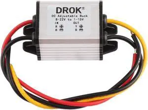 DROK 5V DC Converter, 2pcs Waterproof DC Buck Converter 8V-22V 12 V Step Down to 3V-15V 6V 9V 3A Adjustable Power Supply Voltage Regulator Module