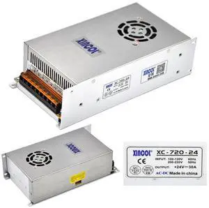 AC to DC Converter AC110V/220V to DC24V 30A 720W Switching Power Supply Transformer Regulated for LED Strip Light,CCTV,Camera,Computer Project etc