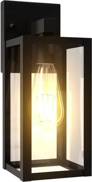 Outdoor Wall Light Fixtures Exterior Waterproof Porch Lights Outdoor Anti-Rust Wall Lantern with Clear Glass Patio Sconce Light