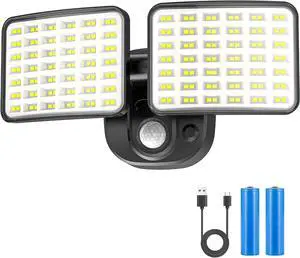 Rechargeable Battery Motion Light, 2500LM & 4000LM Dual Modes Motion Sensor Security Lights, USB Charging Wireless Flood Light Battery Powered, LED Outdoor Lights for Garage,Yard,Porch,Shed