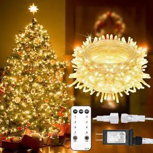 suddus 200 Led Christmas Lights Outdoor Waterproof, 66ft Fairy Lights Plug in Connectable, Warm White Christmas String Lights Indoor for Xmas Tree Holiday Party Porch Decor