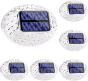 LYHOPE Solar Fence Lights Outdoor, IP65 Waterproof Solar Light for Outside, 6 Pack Deck Light for Backyard Railing Patio Deck Fence Stair Railing Wall Outdoor Decorations(Warm White)