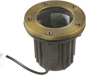 12V Brass In-Ground Well Light (Open Top) with 5W 2700K Warm White MR16 LED Bulb for Low Voltage Landscape Lighting of Outdoor Pathway, Garden, Shrubs, Columns or Trees