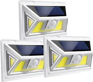 Upgrade with Magnet 3Pack Solar Motion Sensor Lights, Ultra Bright Outdoor Lights, 270 ° Wide Angle Waterproof Safety Lights, sunblast Atomic Beam, Suitable for Courtyards, Garages, Decks