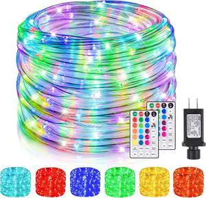 99Ft LED Rope Lights Outdoor, 18 Colors Changing Fairy String Light Plug in with Remote, IP68 Waterproof 300 LEDs Multicolor Twinkle Christmas Lights for Bedroom Patio Halloween Holiday Decor
