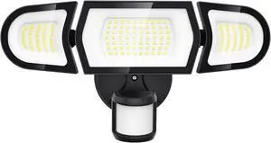 Olafus 100W LED Security Light Motion Sensor Outdoor Light, Motion Flood Light Dusk to Dawn, 9000LM Super Bright 6500K Exterior Motion Detector Floodlight for Garage Yard Porch Eave IP65, Black
