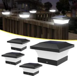 T-SUN Solar Post Lights, Outdoor Waterproof LED Lights for 4x4 Wooden Posts, Deck, Fence, Garden, Mailbox  Eco-Friendly, Made from Recycled Materials, Sustainable Solar Fence Post Light (4 Pack)
