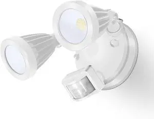 Aluminum Flood Light Outdoor, 3000LM Outdoor Motion Sensor Lights, 5000K, IP65 Waterproof LED Security Light for Garden, Garage, Porch (White)