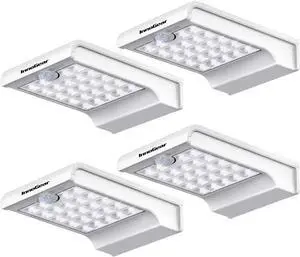 InnoGear Gutter Lights, 24 LEDs Outdoor Solar Lighting Wall Mount Motion Sensor for Security, IP65 Waterproof for Yard Porch Patio, Pack of 4