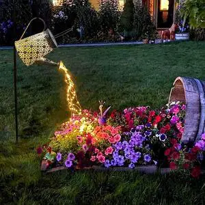 VOOKRY Solar Watering Can Lights, Large Retro Metal Hanging Solar Lights Outdoor Waterproof, Birthday Gifts for Women Mom Grandma Garden Decor Yard Light LED Decoration Outside for Porch Lawn Patio