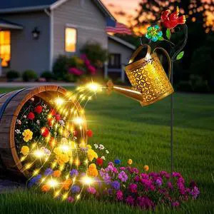 Solar Lanterns Cardinal Granden Decor, Watering Can with Cardinal Shepherd Hook and Cascading Lights, Outdoor Solar Lantern for Garden Yard Decor, Gifts for Women Mom Grandma Birthday, Mothers Day
