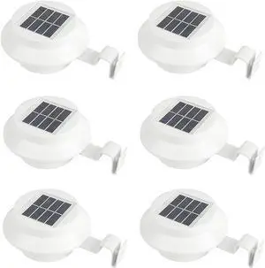 6 Pack Outdoor Solar Powered LED Gutter Light Fence Roof Gutter Garden