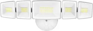 120W Outdoor LED Flood Light, 5 Heads Exterior Security Lights, 6500K Super Bright Floodlight Fixture Waterproof IP65, Outside Flood Lights for House, Backyard White