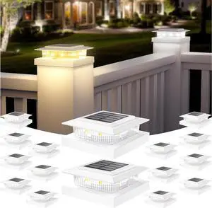 APONUO Solar Post Cap Lights for 4x4 5x5 Fence Deck Posts,IP64 Waterproof LED Outdoor Fence,Deck,Garden,Patio,Yard Lights with 2 Modes,Auto On/Off,Weather-Resistant, Easy Install,White,16 Pack APONUO Solar Post Cap Lights for 4x4 5x5 Fence Deck Posts,IP64 Waterproof LED Outdoor Fence,Deck,Garden,Patio,Yard Lights with 2 Modes,Auto On/Off,Weather-Resistant, Easy Install,White,16 Pack