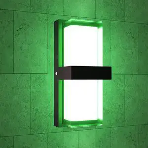 RGBCWW Color Changing LED Outdoor Wall Lights,14in 22W Smart Exterior Wall Sconces, IP65 Waterproof Outdoor Porch Lights,Tuya App Control for Front Door,Garage & Yards