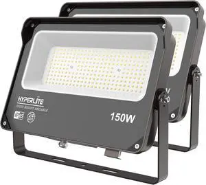HYPERLITE Flood Light Outdoor 150W 2Pack, LED Security Flood Lights with Dusk to Dawn Photocell, 5000K Daylight IP65 Waterproof Floodlights for Court, Garden, Yard