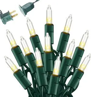 Dazzle Bright Warm White Christmas Mini String Lights, 20FT 100 Count Incandescent Waterproof Fairy Lights Plug in, Connectable Christmas Decorations for Indoor Outdoor Home Party Garden Yard