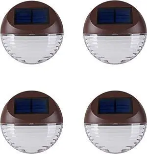 kinna Solar Deck Lights Outdoor, 4 Pack Solar Step Lights Wall Lamp LED Waterproof Patio Decor Solar Lights for Outside Railing, Stairs, Fence, Post, Yard and Driveway, Warm White