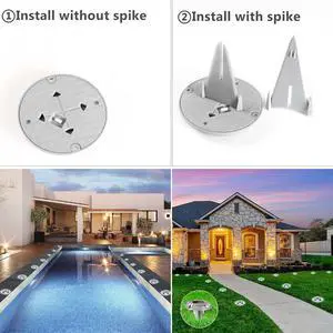 Solar Driveway Lights Deck Dock Lights Solar Powered 2-Color Mode Waterproof Outdoor Step Light Road Markers for Driveway Step Sidewalk Stair Garden Ground Pathway Yard(Cool White/Warm White)4Pack
