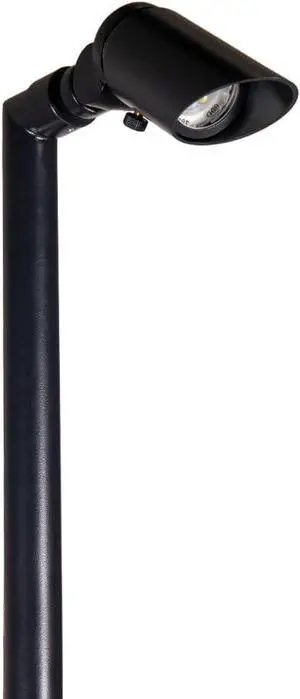 VOLT Innovator 12V Adjustable Cast Brass Path Light (Black) for Low Voltage Landscape Lighting on Outdoor Pathway, Walkway, Garden, Driveway or Patio