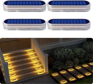 Solar Step Lights Outdoor Waterproof LED Deck, Fence, Stairs, Dock, Patio, Post, Railing, Garden, Backyard, Front Door, Pathway, Driveway, Porch (4 Pack) Solar Step Lights Outdoor Waterproof LED Deck, Fence, Stairs, Dock, Patio, Post, Railing, Garden, Backyard, Front Door, Pathway, Driveway, Porch (4 Pack)