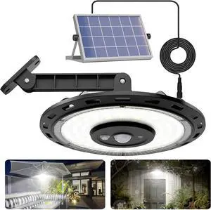 Solar Light Indoor Outdoor, 3000LM Solar Shed Light Rotation Design, Waterproof 5 Modes (2 for All Day Lighting) Motion Sensor, Dimmable Remote for Barn Patio Chicken Coop Gazebo Garage