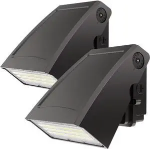 HYPERLITE LED Wall Pack 40W: 5200lm 5000K 0-90°Adjustable ETL Certified - 2PACK Wall Pack Lights Outdoor LED Small Wall Pack Downlight for Garage Yard Shop Doorway Barn Alleyways Entryway