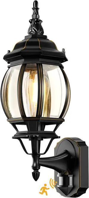 Lamomo Motion Sensor Outdoor Wall Lights,Dusk to Dawn Exterior Porch Light Wall Mount,Large Outdoor Light Fixture for House, 100% Anti-Rust Aluminum Waterproof Sconce Light for Patio Garage