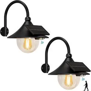 Aqonsie Solar Barn Lights with 3 Lighting Modes & Motion Sensor, Rustic Vintage Solar Shed Light, Waterproof Outdoor Wall Light for Barn, Shed, Chicken Coop, Porch