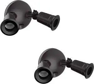 Two Head Par Light Holder with Dusk to Dawn Photocell UL Listed Outdoor Flood Light For Safety & Security 120V Twin Par Holder Use 2 PAR38 Bulbs up to 150W Each (Bulb sold separately) 2 Pack Bronze