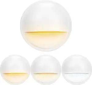 LED Low Voltage Deck Lights Outdoor Waterproof,6-Pack 3CCT Deck Lighting Fixtures Landscape Step,3W, 12V-24V AC/DC Die-cast Aluminum Housing Fence Lamp Wired 2700K/3500K/5000K (White)