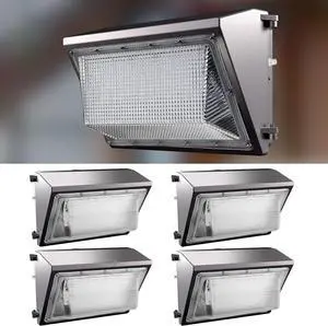 Lightdot 4Pack 150W LED Wall Pack Lights - 22500Lm(150Lm/W) Dusk-to-Dawn (100-277V) 5000K IP65 Outdoor Exterior Lighting Fixture for Warehouse/Parking Lots | 5-Yr Warranty, ETL(Height:10~20ft)