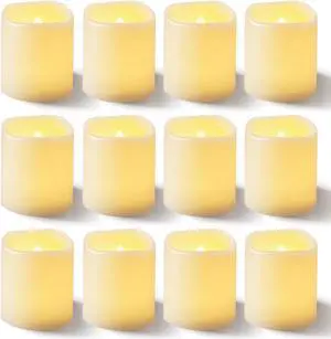Homemory 100Pack Flickering Flameless Votive Candles, 200+Hour Electric Fake Candles, Battery Operated LED Tealight for Wedding, Outdoor, Table, Festival (Warm White,Battery Included)