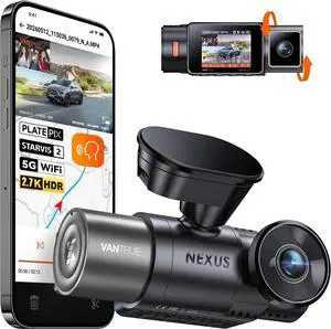 Vantrue N2X 2.7K Dash Cam Front and Inside, 5G WiFi Dual Dash Camera for Car with HDR IR Night Vision, STARVIS 2, GPS, 2.5K/60FPS, G-Sensor, 24/7 Parking Mode, Voice Control, Support 512GB Max Vantrue N2X 2.7K Dash Cam Front and Inside, 5G WiFi Dual Dash Camera for Car with HDR IR Night Vision, STARVIS 2, GPS, 2.5K/60FPS, G-Sensor, 24/7 Parking Mode, Voice Control, Support 512GB Max