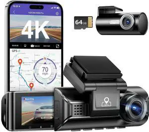 AZDOME M550 Pro 2CH Dash Cam 4K with 3.19'' Screen IR Night Vision 24H Parking Mode - Dual-Channel Dash Cam with 3.19-Inch IPS Screen - Integrated GPS - Built-in 5G WiFi - 24H Parking Monitor AZDOME M550 Pro 2CH Dash Cam 4K with 3.19'' Screen IR Night Vision 24H Parking Mode - Dual-Channel Dash Cam with 3.19-Inch IPS Screen - Integrated GPS - Built-in 5G WiFi - 24H Parking Monitor