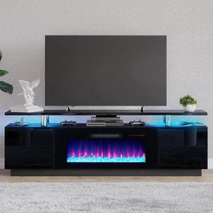AMERLIFE 70" High-Gloss Fireplace TV Stand with 36" Electric Fireplace AMERLIFE 70" High-Gloss Fireplace TV Stand with 36" Electric Fireplace