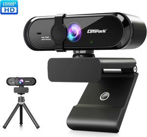 Full HD 1080P Webcam with Privacy Shutter and Tripod, Pro Streaming Web  Camera with Microphone, Widescreen USB Computer Camera for PC Mac Laptop