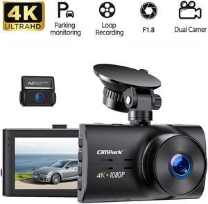 CAMPARK Dash Cam Native 4K Front &1080P Rear Car Camera Car Driving Recorder Night Vision, Motion Detection, Parking Monitoring, G-Sensor, Loop Recording, 3" IPS Screen, 170° FOV, Support 256GB