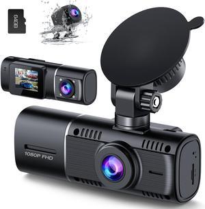 CAMPARK 3 Channel Dash Cam Front and Rear Camera 64GB U3 SD Card Inside Cabin Car Camera IR Night Vision Emergency Locking Parking Moniot WDR 2 Mounting Options