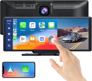 LAMTTO Wireless Apple Carplay Car Stereo with Front 2K Dash Cam, 9.26" Portable Car Play Screen Drive Play for Car, Car Radio Receiver with Android Auto, GPS Navigation, Bluetooth, AirPlay, FM
