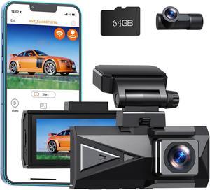 CAMPARK Dual Dash Cam 4K Front and 4K Rear, 5GHz WiFi GPS Dash Camera for Cars, Free APP, 3.16 Touch Screen, Voice Command, Supercapacitor, Night Vision, Loop Record, Parking Monitor, 64GB Card