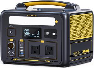 VTOMAN 600W Portable Power Station, LFP Battery Powered Generator with 2x 600W AC Outlets (Surge 1200W), 4x USB ports, 3x DC Output for Outdoor Camping, Vehicle Emergency, Electric Backup