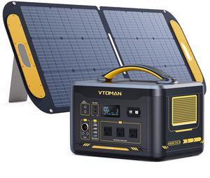 VTOMAN Jump 1800 Portable Power Station 1800W (Peak 3600W) With 110W Solar Panel, LiFePO4 Solar Battery Generator for Power Outages Backup & Outdoor Camping