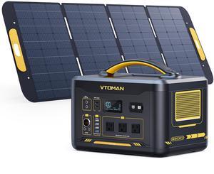 VTOMAN Jump 1800 Portable Power Station 1800W (Peak 3600W) With 400W Solar Panel, LiFePO4 Solar Battery Generator for Power Outages Backup & Outdoor Camping