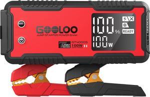 GOOLOO GT4000S Car Jump Starter,4000A 26800mAh 12V Jumper Pack for 10L Diesel and 12L Gas Engines,100W Two-Way Fast-Charging Portable Battery Booster Box SuperSafe