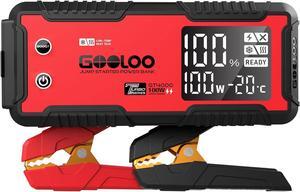 GOOLOO GT4000 Car Jump Starter 4000A 100W Fast-Charging 12V SuperSafe Portable Battery Booster Pack with -40 Pre-Heating Tech, Auto Jump Box Jumper Cables for 10L Diesel and 12L Gas Engine