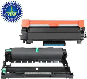 Compatible Toner Cartridge and Drum Unit for Brother TN760 TN-760 TN730 and DR730 (1 Toner&1 Drum) for use in Brother MFC-L2710DW MFC-L2730DW MFC-L2750DW MFC-L2750DWXL HL-L2350DW HL-L2390DW