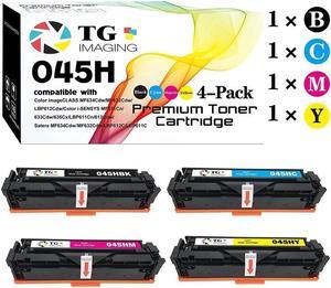 (4-Pack, B+C+Y+M, High Yield) TG Imaging Compatible 045 CRG-045H 045H Toner Cartridge for use in  Color imageCLASS MF634Cdw LBP612Cdw MF632Cdw Printer